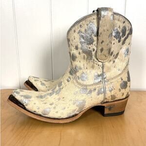 Lane Boots Women's‎ Emma Jane Silver Charo Hair On Metallic Cowboy Boots Size 8